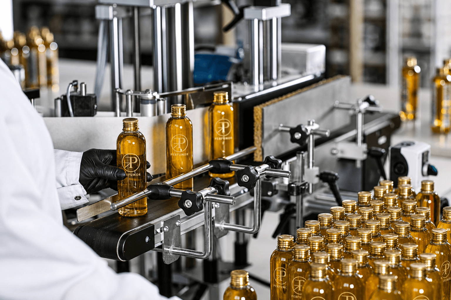 Perfumor fragrance bottle on display in elegant setting